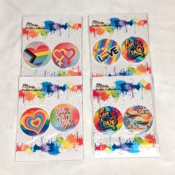 LGTBQ+ Pride Graphic Pinback Buttons Collectibles 2.25 inch Custom Gift Ideas - Picture 1 of 5